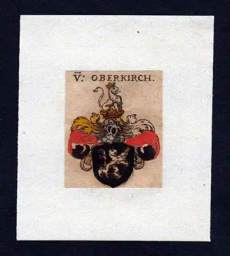 17. Jh von Oberkirch Wappen coat of arms heraldry Heraldik Kupferstich