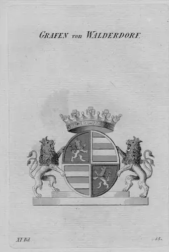 Walderdorf Wappen Adel coat of arms heraldry Heraldik crest Kupferstich