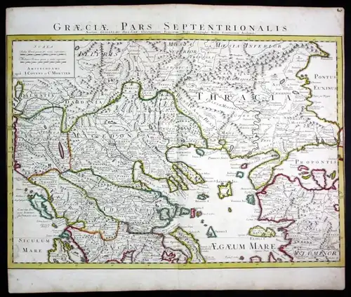 Graeciae pars septentrionalis - Greece Turkey Griechenland Türkei map Karte Covens Mortier engraving