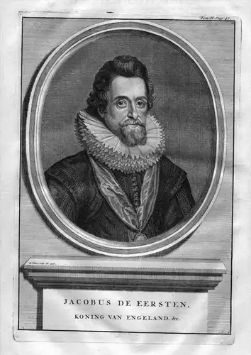 Jakob I. von England Jacob King König Kupferstich Portrait engraving