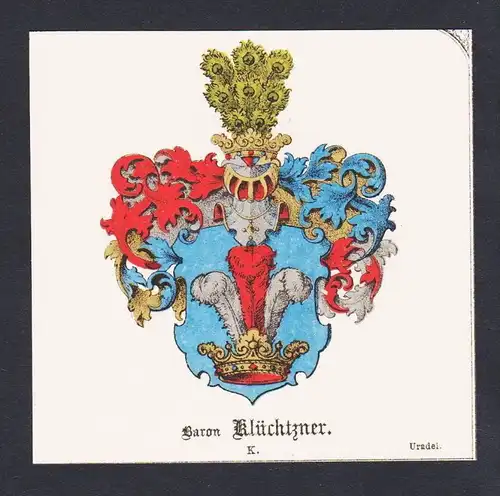. von Klüchtzner Wappen Heraldik coat of arms heraldry Litho