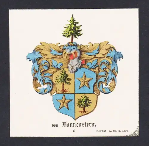 . von Dannenstern Wappen Heraldik coat of arms heraldry Litho