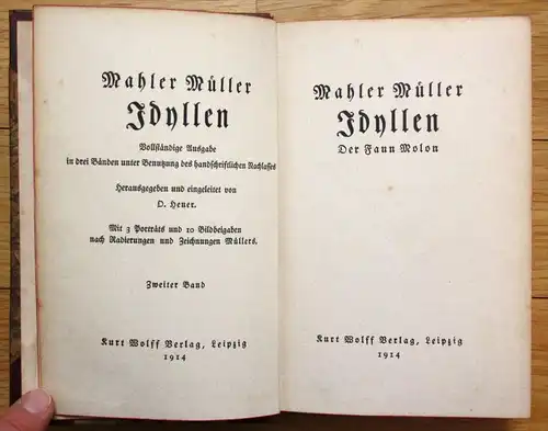 Mahler Müller Idyllen Der Faun Molon Band 2 Kurt Wolff