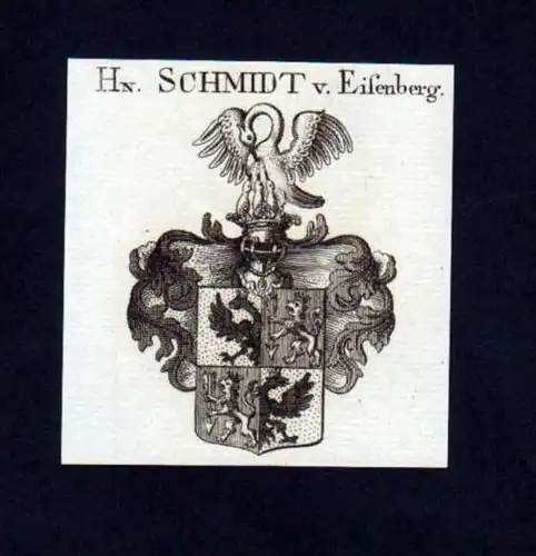 Herren Schmidt v. Eisenberg Kupferstich Wappen