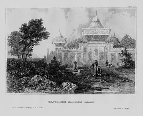 Mahomed Chan Mausoleum Grab Indien India Asien Asia engraving