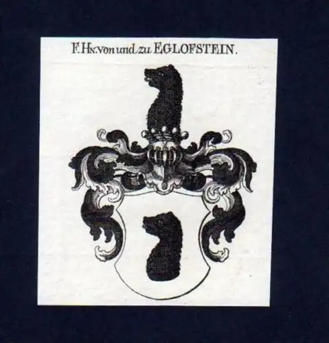 Freiherren v. Eglofstein Kupferstich Wappen