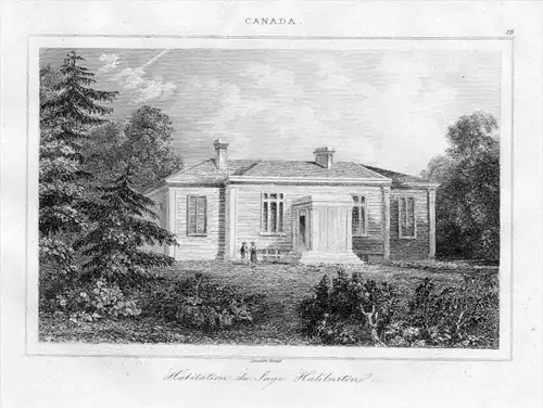 Haliburton County Haus house Ontario Canada America engraving