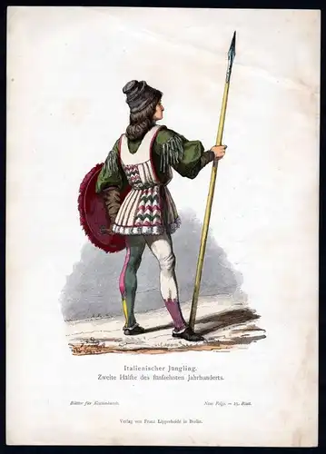 Italienischer Jüngling - Italien Italy Tracht Trachten costumes Grafik graphic