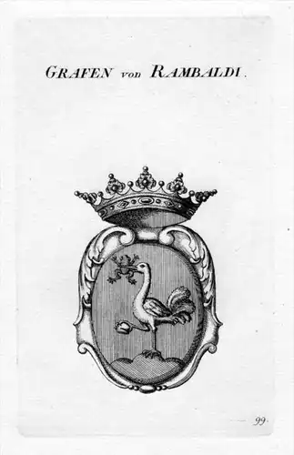 Rambaldi Adel Wappen coat of arms heraldry Heraldik Kupferstich