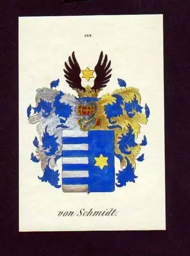 von Schmidt Original Wappen Lithographie