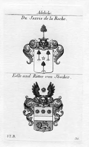 Du Jarris de la Roche / Ritter von Ibscher - Wappen coat of arms Heraldik heraldry Kupferstich