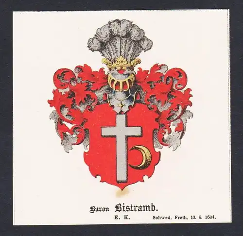 . von Bistramb Wappen Heraldik coat of arms heraldry Litho