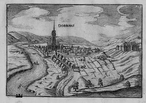 Dormans Marne Champagne-Ardenne Ansicht carte gravure Kupferstich Tassin