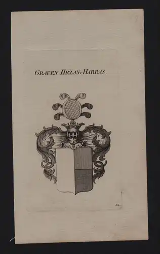 - Grafen Hrzan Harras Wappen coat of arms Genealogie Heraldik Kupferstich