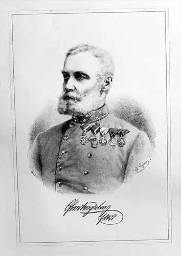 Karl Freiherr v. Magdeburg Portrait Lithographie litho lithograph