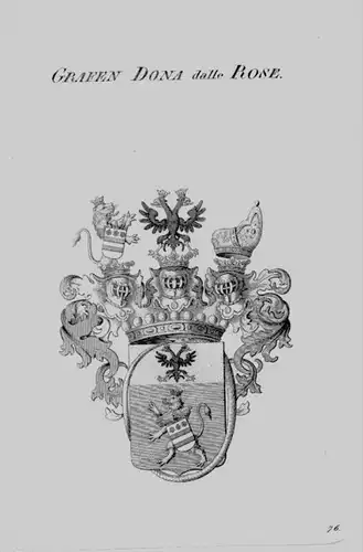 Dona dalle Rose Wappen Adel coat of arms heraldry Heraldik Kupferstich