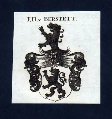 Freiherr v. Berstett Elsaß Kupferstich Wappen