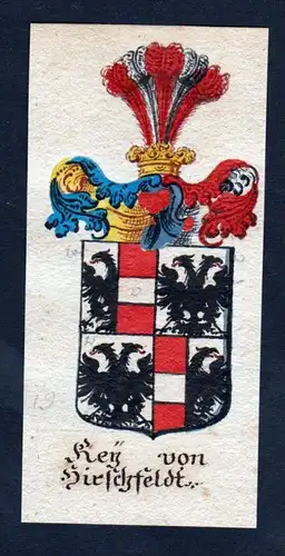 Key von Hirschfeld Böhmen Wappen coat of arms Manuskript