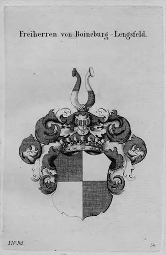 Boineburg-Lengsfeld Wappen Adel coat of arms heraldry Heraldik Kupferstich