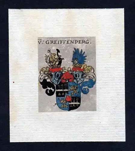 17. Jh Greiffenberg Wappen coat of arms heraldry Heraldik Kupferstich