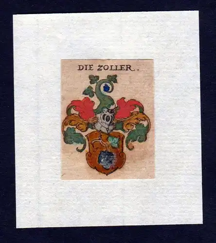h Zoller Wappen coat of arms heraldry Heraldik Kupferstich