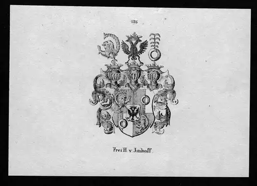 von Imhoff Wappen Adel coat of arms heraldry Heraldik Lithographie