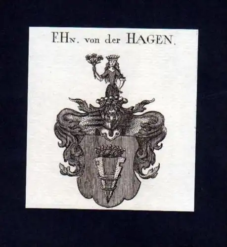 Freiherren v. d. Hagen Kupferstich Wappen