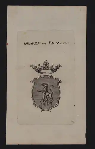 - Grafen von Livizzani Wappen coat of arms Genealogie Heraldik Kupferstich