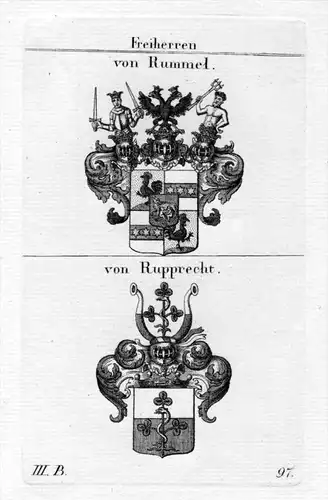 Rummel Rupprecht - Wappen Adel coat of arms heraldry Heraldik Kupferstich