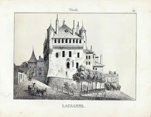 Château Saint-Maire / Schweiz - original Lithographie Ansicht