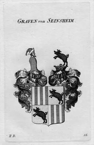 Seinsheim Wappen Adel coat of arms heraldry Heraldik crest Kupferstich