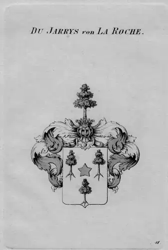 Du Jarrys La Roche Wappen Adel coat of arms heraldry Heraldik Kupferstich