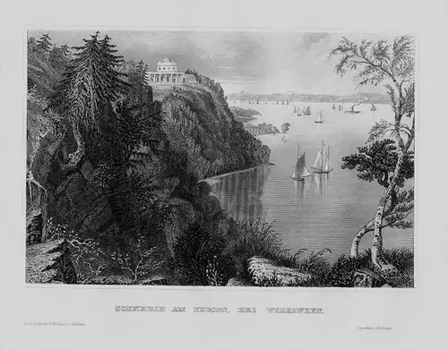 Weehawken Township Hudson New Jersey New York Amerika engraving