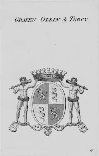 Ollin Torcy Wappen Adel coat of arms heraldry Heraldik crest Kupferstich