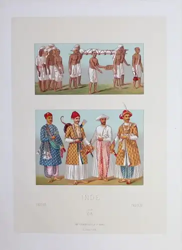 Beerdigung Begräbnis funeral Indien India Lithographie lithograph