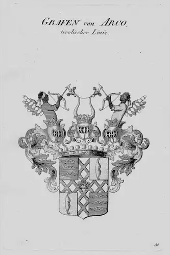 Arco Wappen Adel coat of arms heraldry Heraldik crest Kupferstich