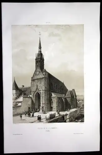 Eglise de N.D. a Mamers - Mamers Sarthe Frankreich France Lithographie
