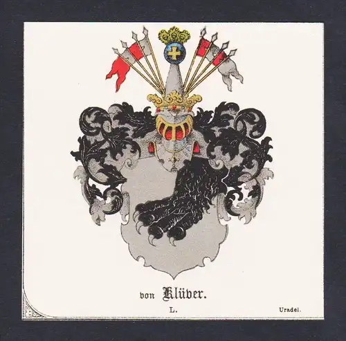 . von Klüber Wappen Heraldik coat of arms heraldry Litho