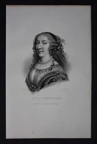 Anne Marie d Orleans de Montpessier Lithographie Portrait Folio