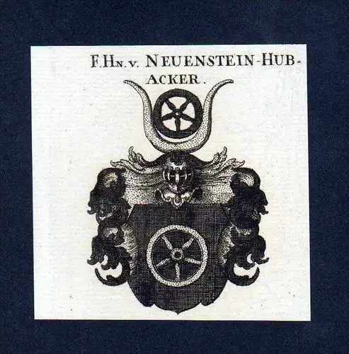 Freiherren Neuenstein Hubacker Kupferstich Wappen coat of arms Heraldik