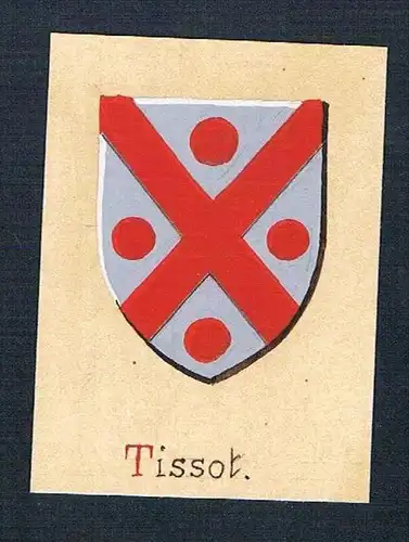 19. / 20. Jh. - Tissot Blason Aquarelle heraldique Heraldik coat of arms