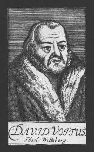 David Voit Theologe Professor Wittenberg engraving Kupferstich Portrait