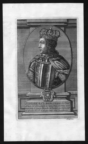Rudolf VI Graf von Habsburg König von Böhmen Kupferstich Portrait