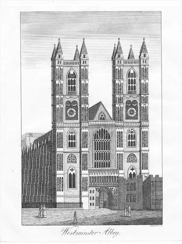 London Westminster-Abbey Original Kupferstich