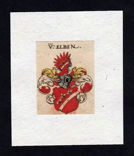 h. von Elben Elbe Wappen coat of arms heralrdy Heraldik Kupferstich