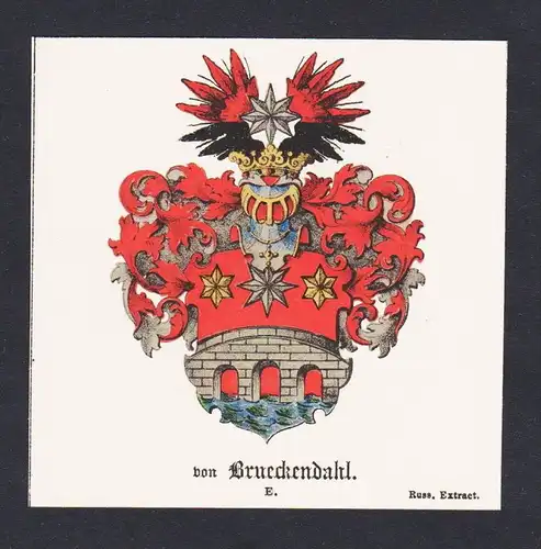 . von Brueckendahl Wappen Heraldik coat of arms heraldry Litho