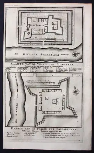 Java Surabaya Pasuruan map engraving fort Valentijn Asia Indonesia carte