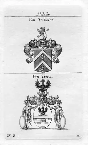 Tribolet Triva - Wappen Adel coat of arms heraldry Heraldik Kupferstich