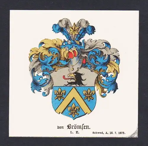 . von Brömsen Wappen Heraldik coat of arms heraldry Litho