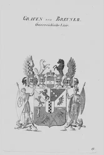 Breuner Wappen Adel coat of arms heraldry Heraldik crest Kupferstich